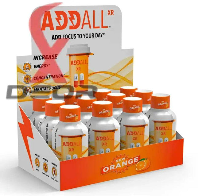 Addall XR Orange Brain Booster Shot 2oz – Memory & Focus Concentrate | 12 Bottles - XDeor