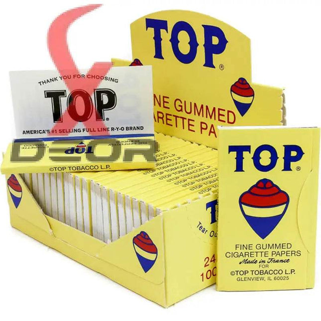 Top Fine Gummed Rolling Papers – Full Box (24 Booklets) | Lightweight, Smooth-Burning Papers - XDeor
