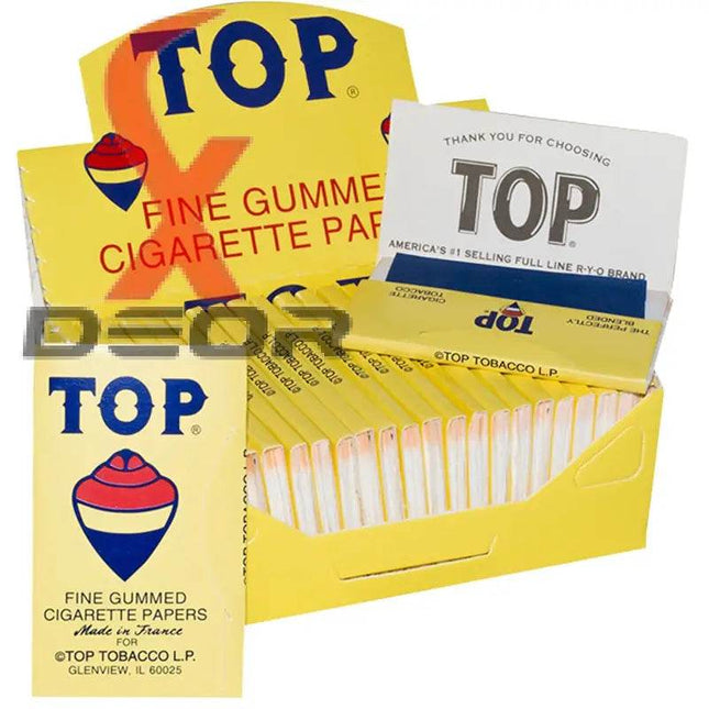 Top Fine Gummed Rolling Papers – Full Box (24 Booklets) | Lightweight, Smooth-Burning Papers - XDeor
