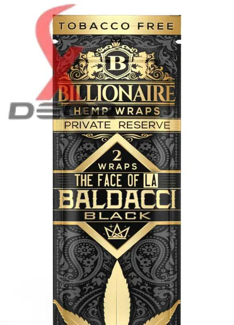 Billionaire Hemp Wrap – Baldacci Black (Full Box of 25 Packs, 2 Wraps Each) - XDeor