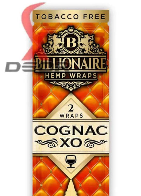 Billionaire Hemp Wrap – Cognac XO (Full Box of 25 Packs, 2 Wraps Each) - XDeor