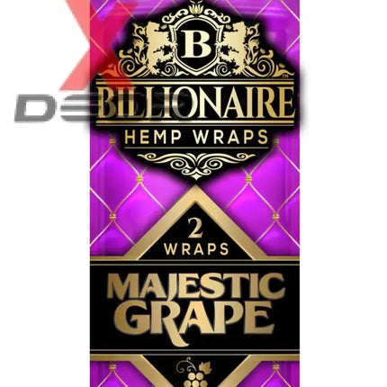 Billionaire Hemp Wrap – Majestic Grape (Full Box of 25 Packs 2 Wraps Each) - Papers and Wraps