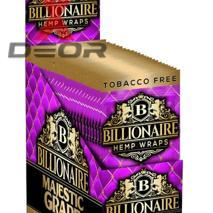 Billionaire Hemp Wrap – Majestic Grape (Full Box of 25 Packs 2 Wraps Each) - Papers and Wraps