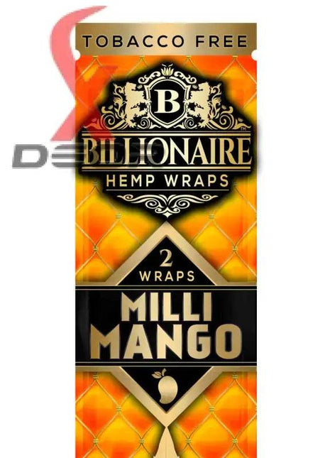 Billionaire Hemp Wrap – Milli Mango (Full Box of 25 Packs, 2 Wraps Each) - XDeor
