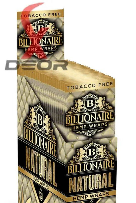 Billionaire Hemp Wrap – Natural (Full Box of 25 Packs, 2 Wraps Each) - XDeor