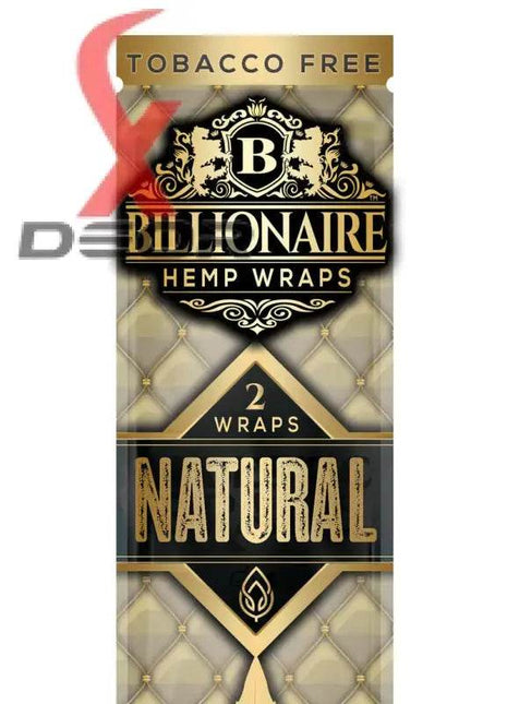 Billionaire Hemp Wrap – Natural (Full Box of 25 Packs, 2 Wraps Each) - XDeor