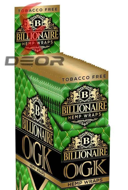 Billionaire Hemp Wrap – OGK (Full Box of 25 Packs, 2 Wraps Each) - XDeor