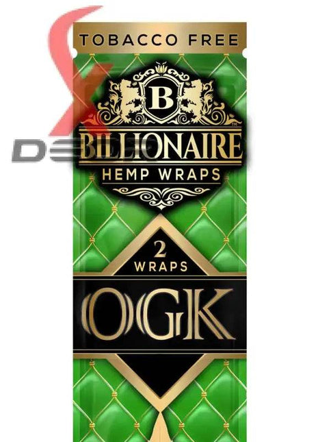 Billionaire Hemp Wrap – OGK (Full Box of 25 Packs, 2 Wraps Each) - XDeor