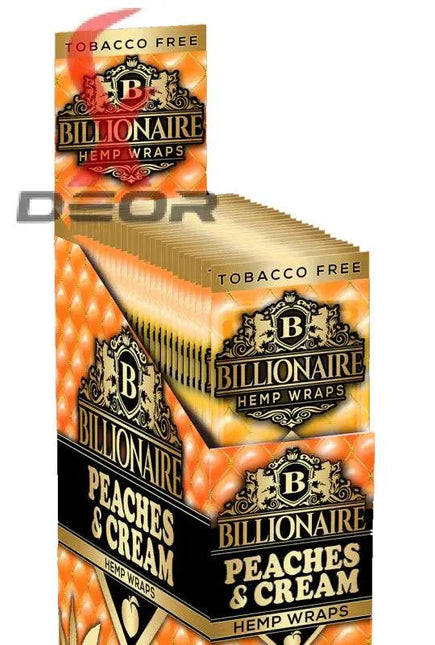 Billionaire Hemp Wrap – Peaches & Cream (Full Box of 25 Packs, 2 Wraps Each) - XDeor