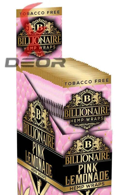 Billionaire Hemp Wrap – Pink Lemonade (Full Box of 25 Packs, 2 Wraps Each) - XDeor