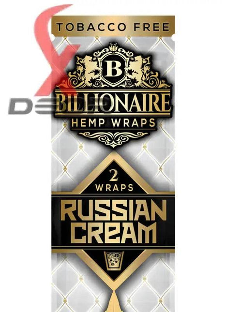 Billionaire Hemp Wrap – Russian Cream (Full Box of 25 Packs, 2 Wraps Each) - XDeor