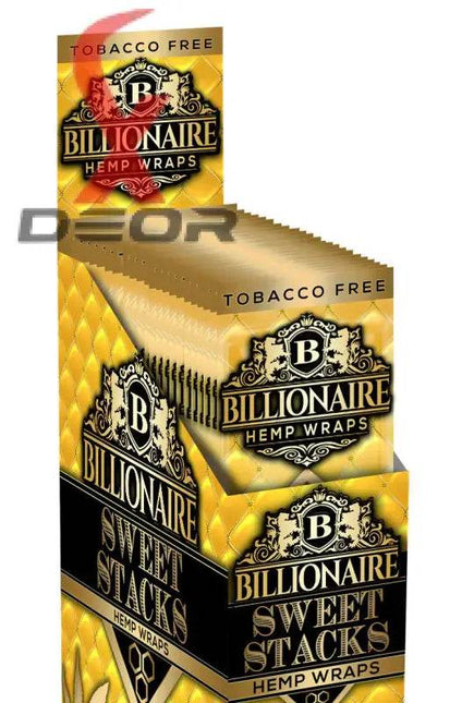 Billionaire Hemp Wrap – Sweet Stacks (Full Box of 25 Packs, 2 Wraps Each) - XDeor