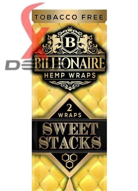 Billionaire Hemp Wrap – Sweet Stacks (Full Box of 25 Packs, 2 Wraps Each) - XDeor