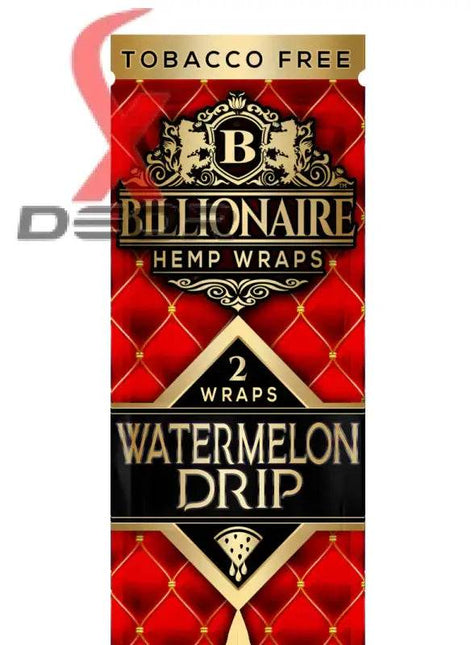 Billionaire Hemp Wrap – Watermelon Drip (Full Box of 25 Packs, 2 Wraps Each) - XDeor