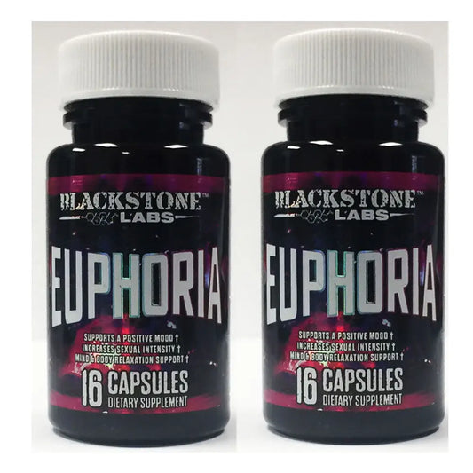 Blackstone Labs Euphoria – Natural Mood Booster & Hangover-Free Relaxation 2 Bottles (16 Count) - Dietary Supplement