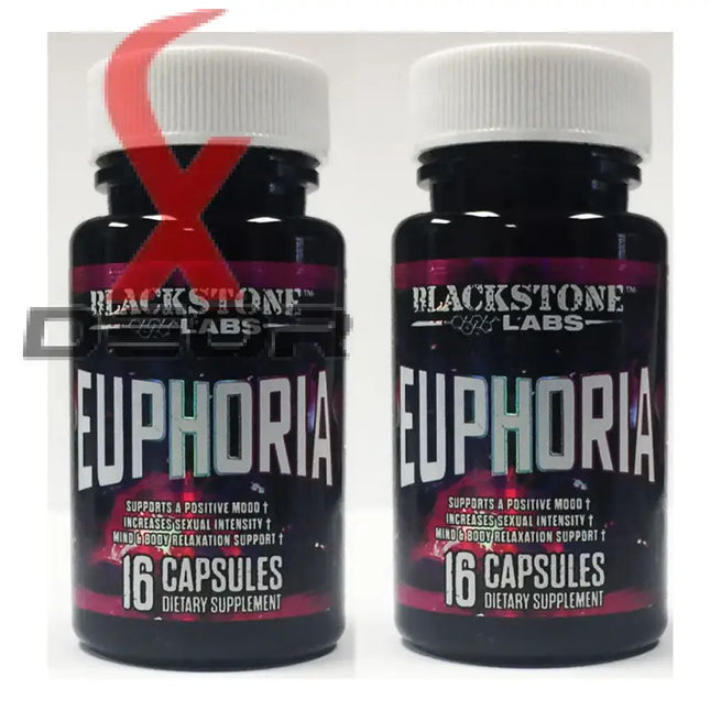 Blackstone Labs Euphoria – Natural Mood Booster & Hangover-Free Relaxation 2 Bottles (16 Count) - Dietary Supplement