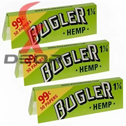 Bugler hemp rolling papers 1 1/4 (78mm) – 24 booklets - and wraps