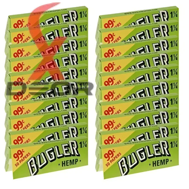 Bugler hemp rolling papers 1 1/4 (78mm) – 24 booklets - and wraps