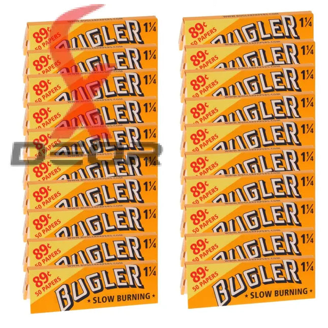 Bugler orange slow burning rolling papers 1 1/4 (78mm) – 24 booklets - and wraps