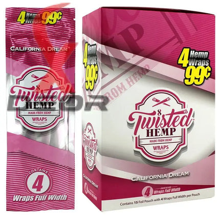 California Dream 60 High Quality Twisted Hemp Rolling Papers 15pack.