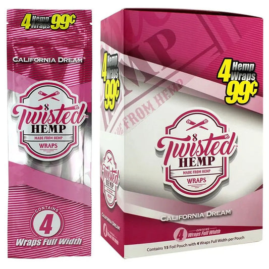 California Dream 60 High Quality Twisted Hemp Rolling Papers 15pack