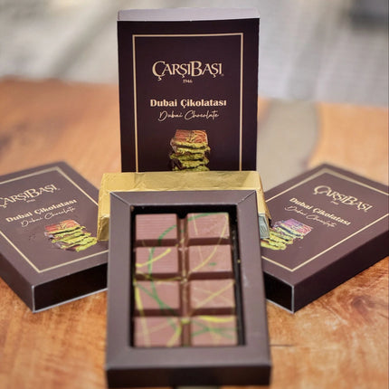 Çarşıbaşı Handmade Dubai Chocolate – Pistachio Cream, Tahini & Kadayif | 2 Pack Premium Bars