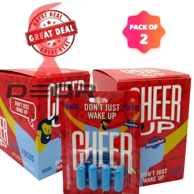 Cheer Up Mood Enhancer Capsules – 4ct x 12 Blisters | 2 Boxes (96 Capsules Total) - XDeor