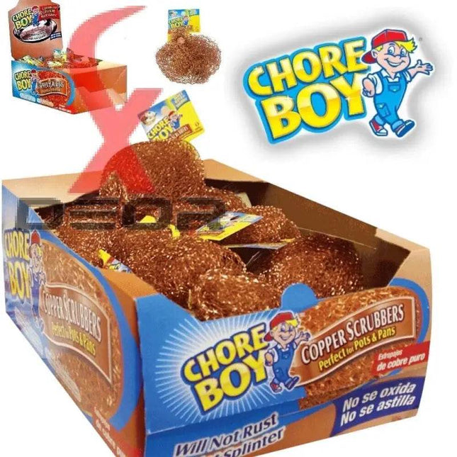 Chore Boy 100% Pure Copper Scrubbers – 10 Pack Scrubbing Pads for Pots & Pans - XDeor