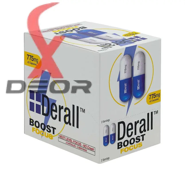 Derall Nootropic Brain-Booster 775mg full box for enhanced focus and cognitive performance.