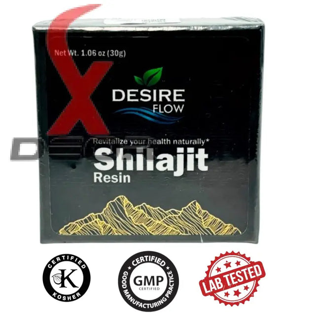 Desire Flow Pure Himalayan Shilajit Resin – 30g (75 Servings).