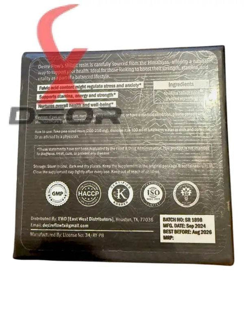 Desire Flow Pure Himalayan Shilajit Resin – 30g (75 Servings) - XDeor