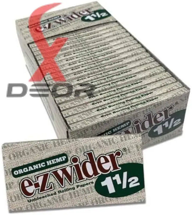 E-Z Wider Organic Hemp Rolling Papers – 1 1/2 Size | Full Box (24 Booklets).