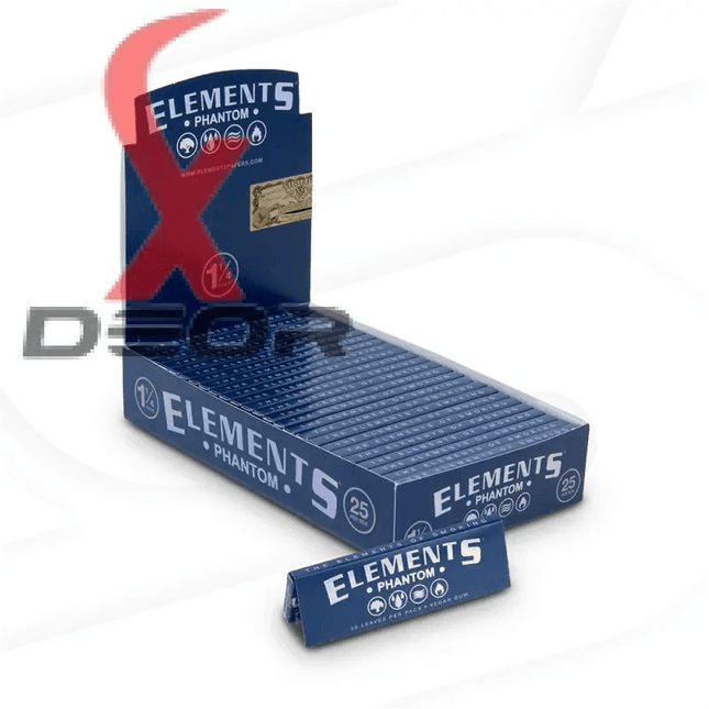 Element Phantom 1.25 Rolling Papers – Ultra Thin Rice Paper | Smooth, Slow Burn | Full Box of 25 Booklets - XDeor