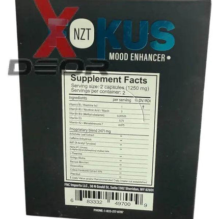 FOKUS NZT Mood Enhancer 4 Capsules – Clarity, Energy, Focus, Motivation (12 CT Full Box)