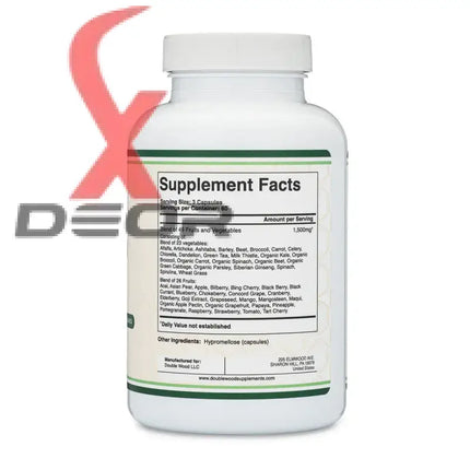Fruits & Vegetables Supplement – 1,500mg Daily Blend of 49 Fruits & Veggies – 100 Capsules.