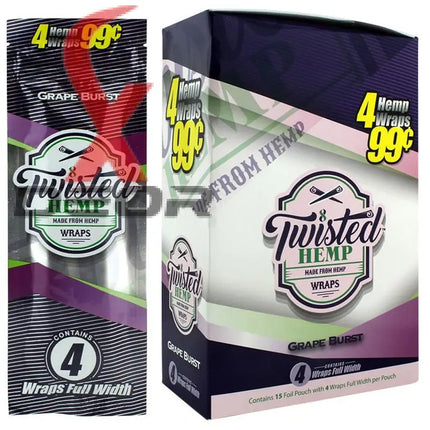 Grape Burst 60 High Quality Twisted Hemp Rolling Papers 15pack.