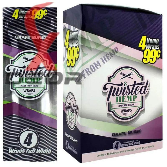 Grape Burst 60 High Quality Twisted Hemp Rolling Papers 15pack - XDeor