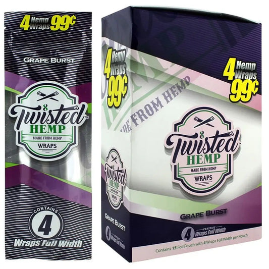 Grape Burst 60 High Quality Twisted Hemp Rolling Papers 15pack