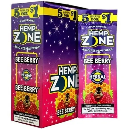 H. Zone Organic Herbal Wrap Full Box 15/5CT - 75 Wraps Total | BEE BERRY