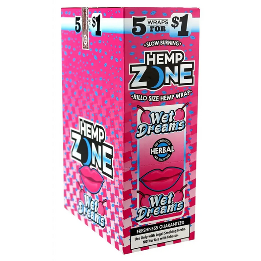 H. Zone Organic Herbal Wrap Full Box 15/5CT - 75 Wraps Total | WET DREAMS