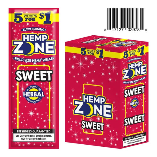 H. Zone Organic Natural Herbal Wrap Full Box 15/5CT - 75 Wraps Total | Sweet