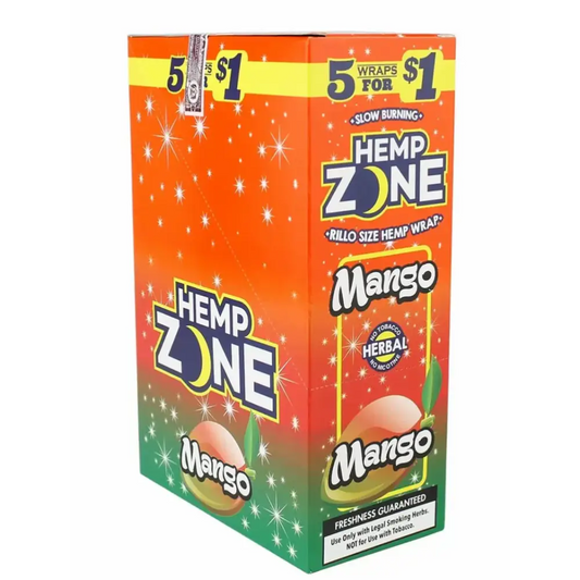 H. Zone Organic Natural Herbal Wrap Full Box 15/5CT - 75 Wraps Total | MANGO