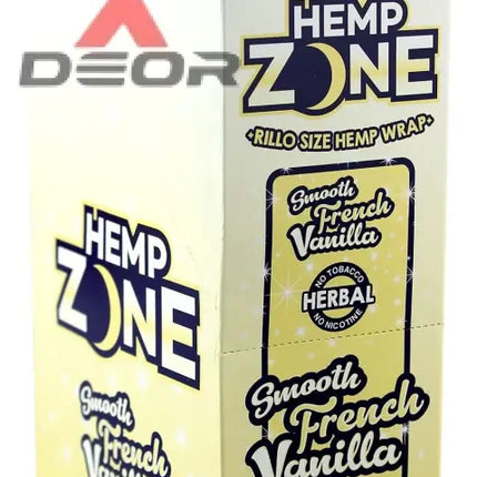 Hemp Zone Organic Herbal Wraps – French Vanilla Flavor | Full Box (15 Packs – 75 Wraps).