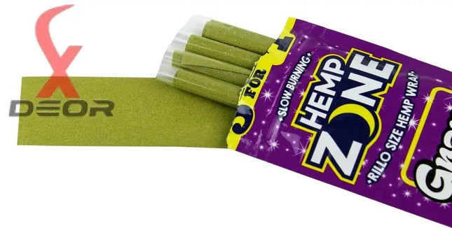 Hemp Zone Organic Herbal Wraps – Grape Flavor | Full Box (15 Packs – 75 Wraps) - XDeor