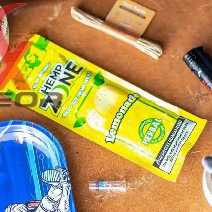 Hemp Zone Organic Herbal Wraps – Lemonade Flavor | Full Box (15 Packs – 75 Wraps) - XDeor