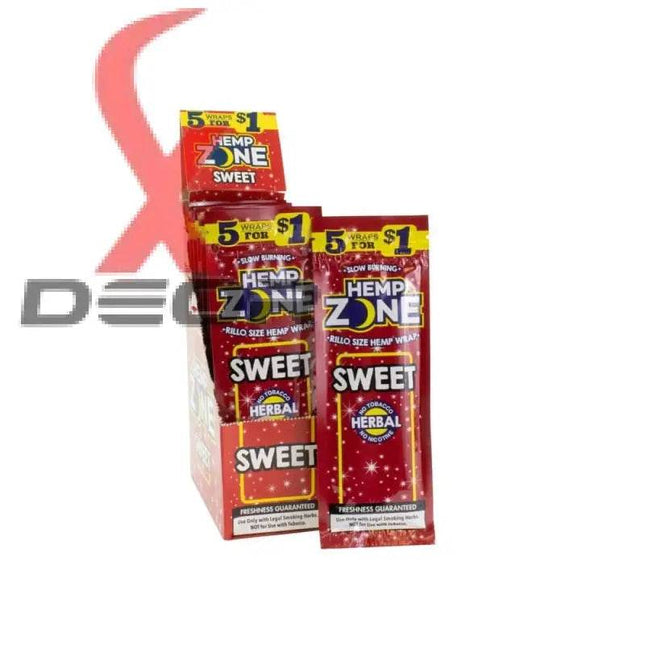 Hemp Zone Organic Herbal Wraps – Sweet Flavor | Full Box (15 Packs – 75 Wraps) - XDeor