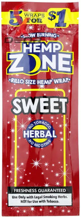 H. Zone Organic Natural Herbal Wrap Full Box 15/5CT - 75 Wraps Total | Sweet