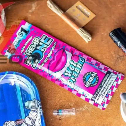 Hemp Zone Organic Herbal Wraps – Wet Dreams Flavor | Full Box (15 Packs – 75 Wraps) - XDeor