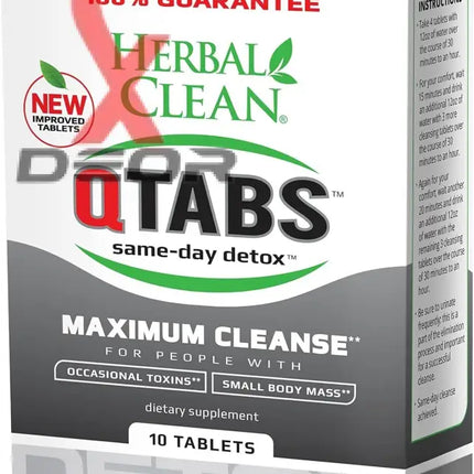 Herbal Clean QTabs Maximum Cleanse – 10 Tablets - Detox