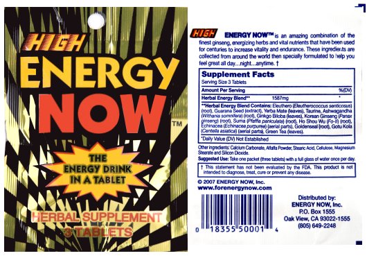 High Energy Now — Herbal Energy Supplement | 24 Packs (72 Pills)